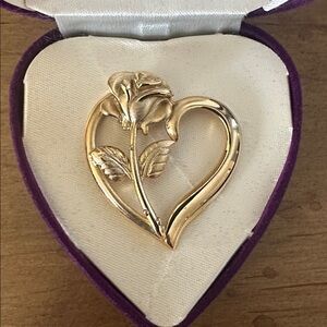 R.D.C. Princess Diana Memorial Heart & Rose Brooch